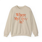 Where My Cavs At? Women's Crewneck Sweatshirt | Gildan 18000
