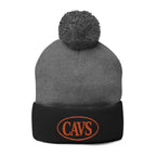 CAVS Embroidered Pom-Pom Knit Cap | Gray Pom Beanie