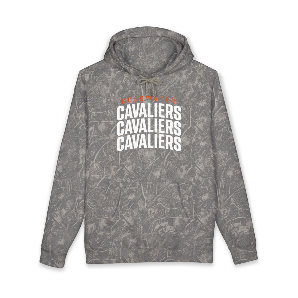 Cavaliers Repeat Print Hoodie | Grey Camouflage Logo Sweatshirt