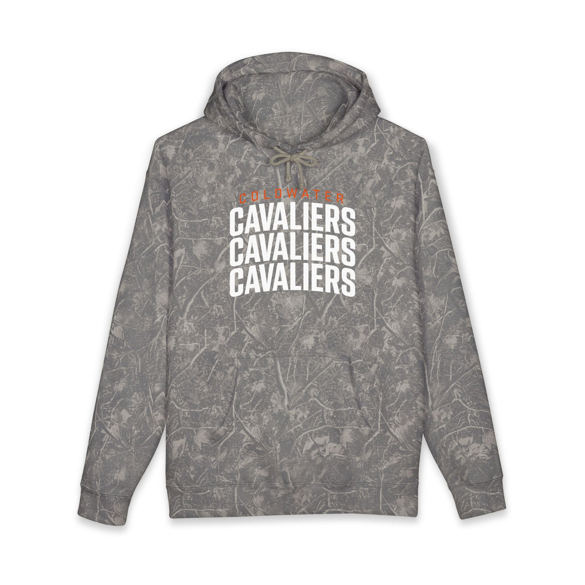 Cavaliers Repeat Print Hoodie | Grey Camouflage Logo Sweatshirt
