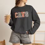CAVS Women's Plaid Patch Letters Crewneck Sweatshirt | Gildan