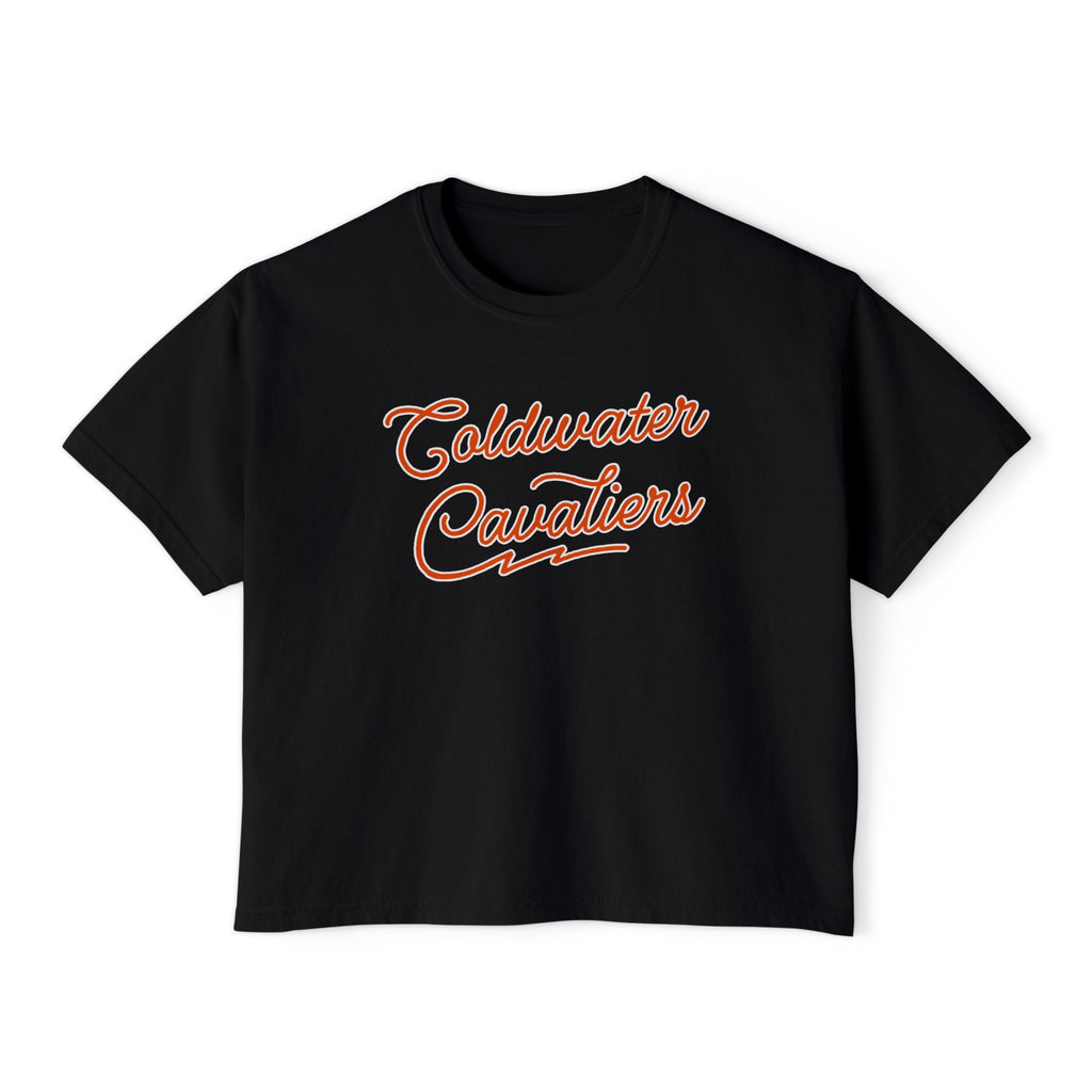Coldwater Cavaliers Retro Script Women's Boxy T-Shirt | Comfort Colors