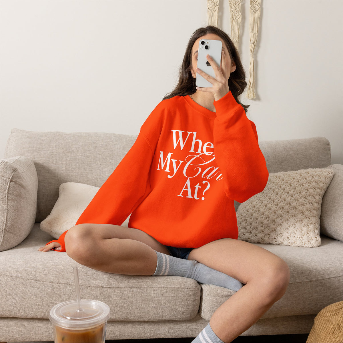 Where My Cavs At? Women's Crewneck Sweatshirt | Gildan 18000