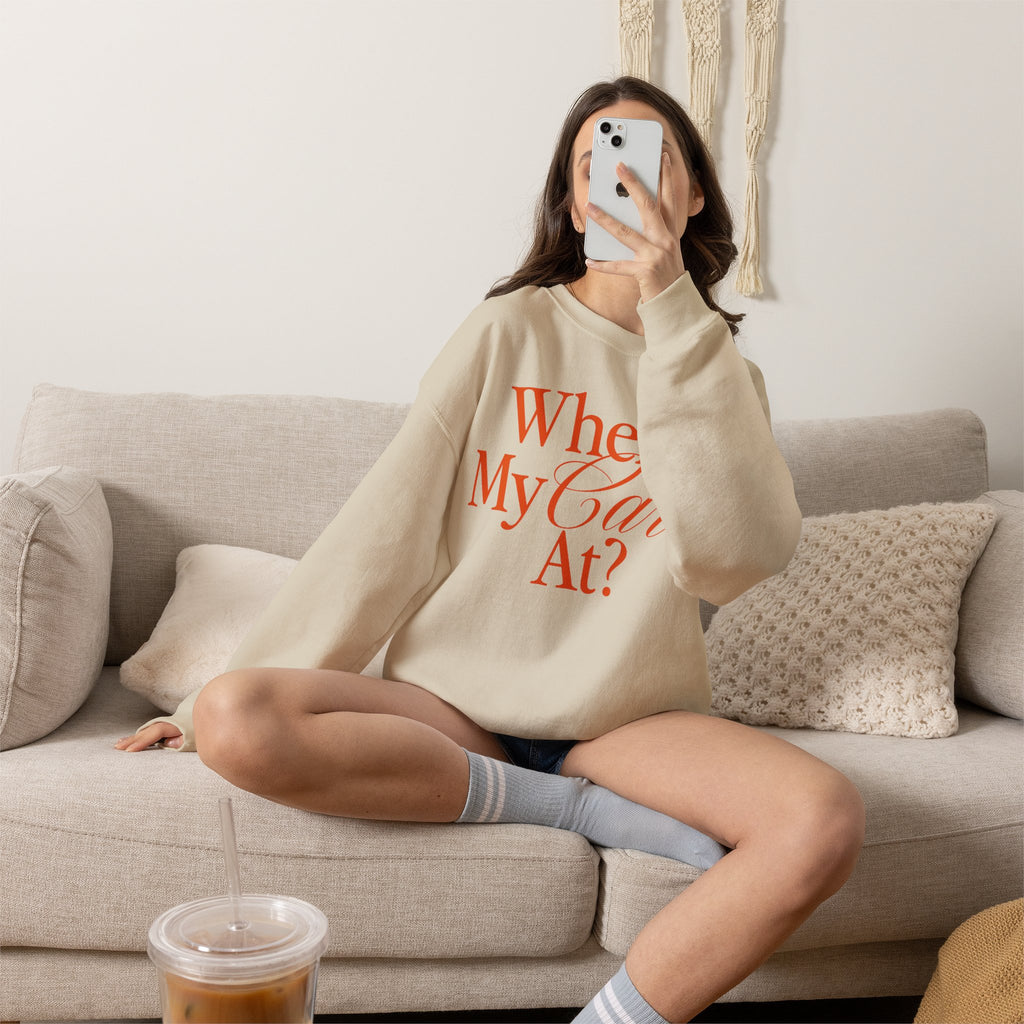 Where My Cavs At? Women's Crewneck Sweatshirt | Gildan 18000