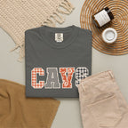 CAVS Women's Plaid Patch Letters T-shirt | Comfort Colors