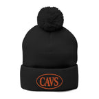 CAVS Embroidered Pom-Pom Knit Cap | Gray Pom Beanie