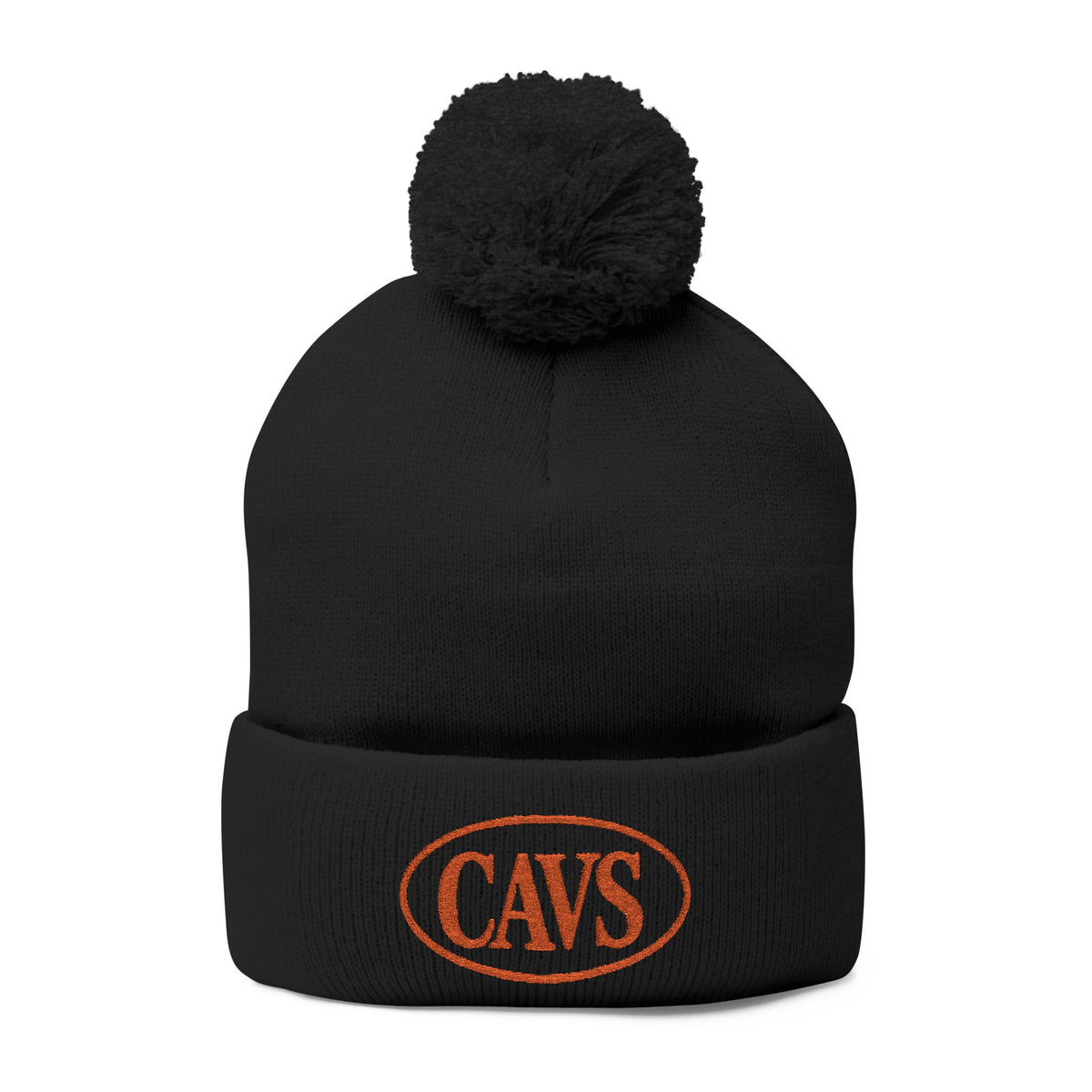 CAVS Embroidered Pom-Pom Knit Cap | Gray Pom Beanie