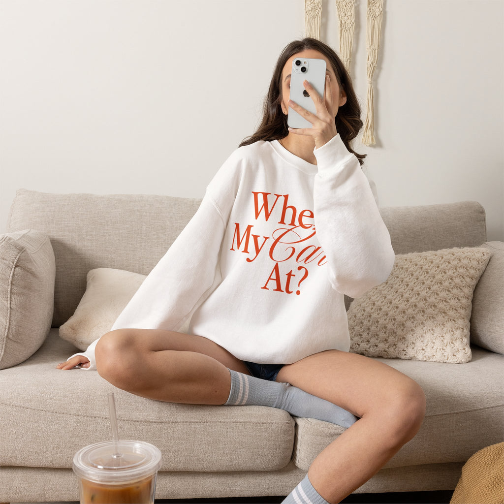Where My Cavs At? Women's Crewneck Sweatshirt | Gildan 18000