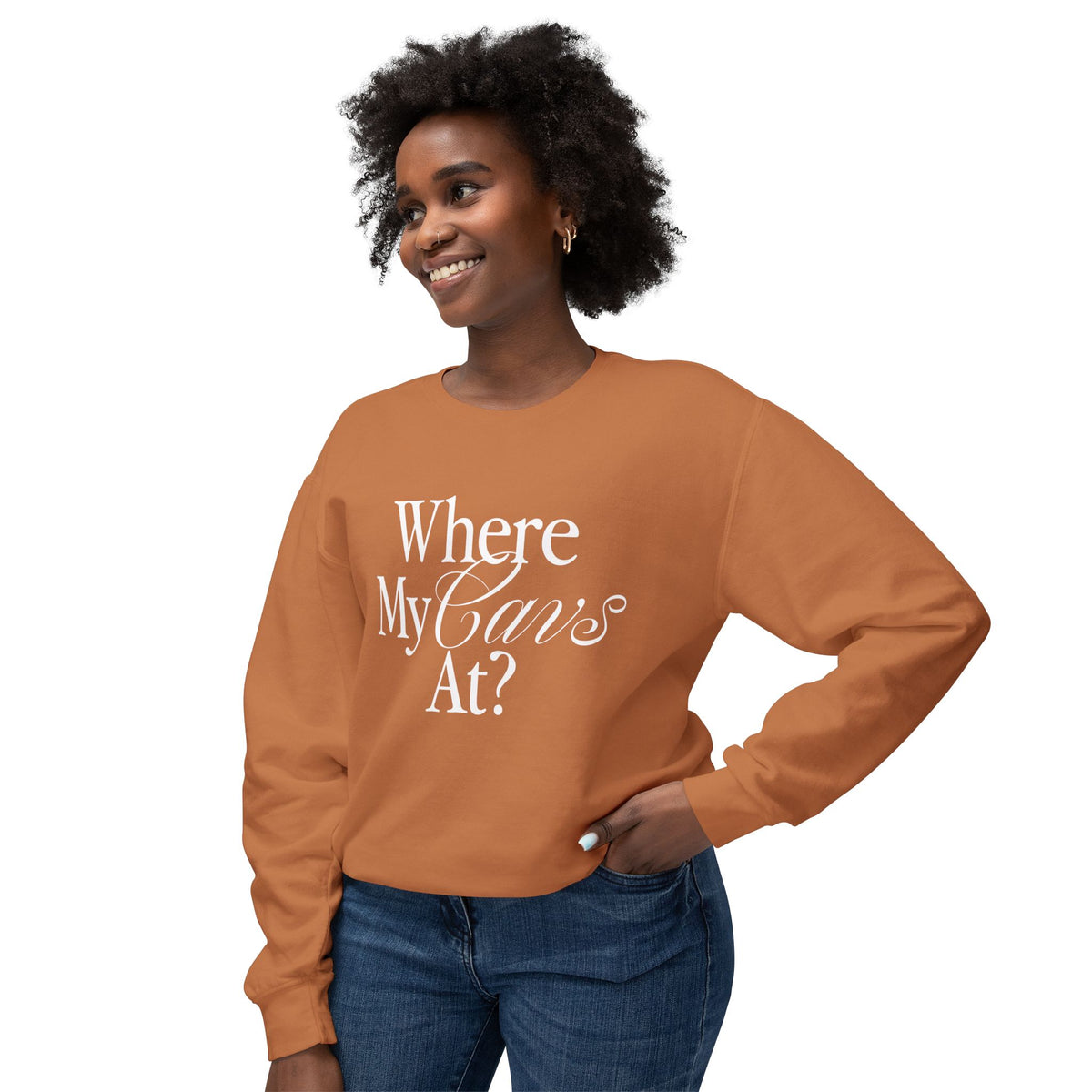 Where My Cavs At? Women's Lightweight Crewneck Sweatshirt | Comfort Colors 1466