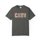 CAVS Women's Plaid Patch Letters T-shirt | Comfort Colors