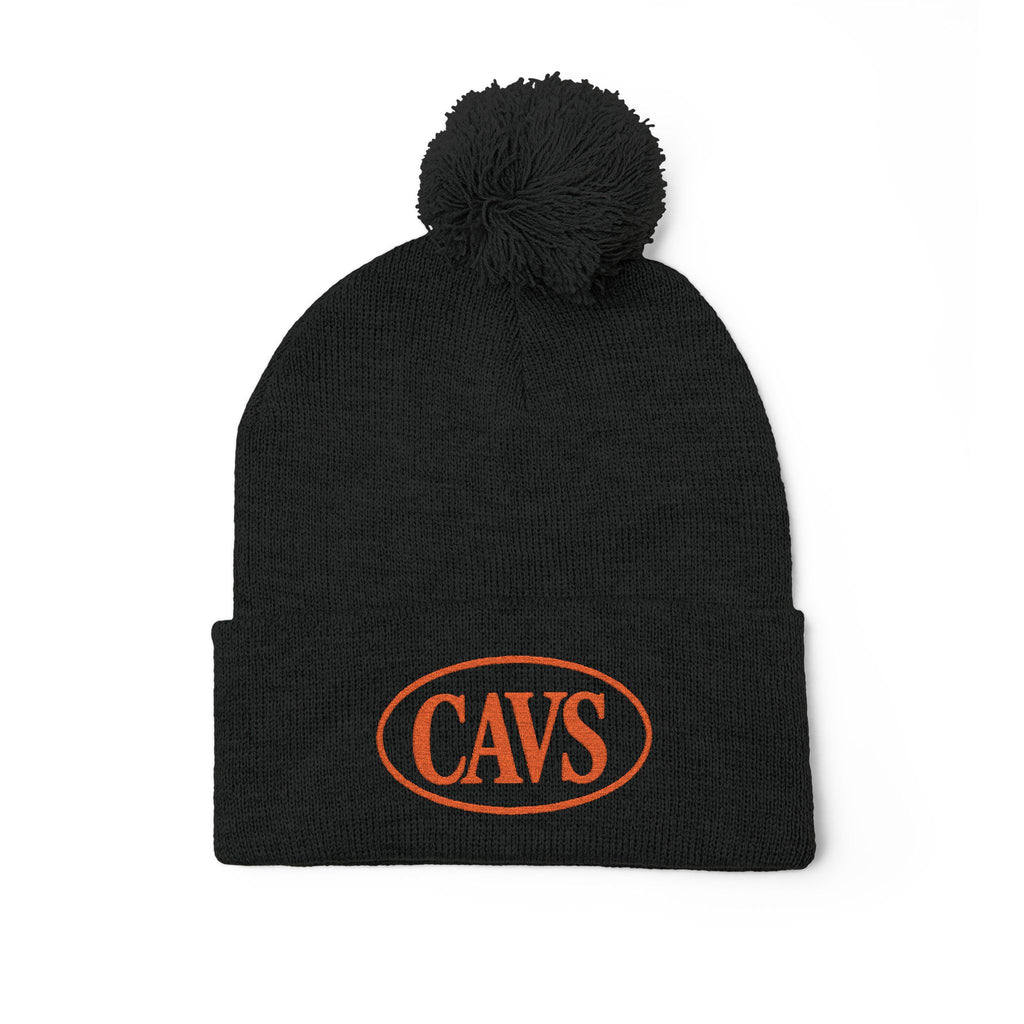 CAVS Embroidered Pom-Pom Knit Cap | Gray Pom Beanie