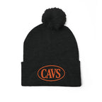 CAVS Embroidered Pom-Pom Knit Cap | Gray Pom Beanie