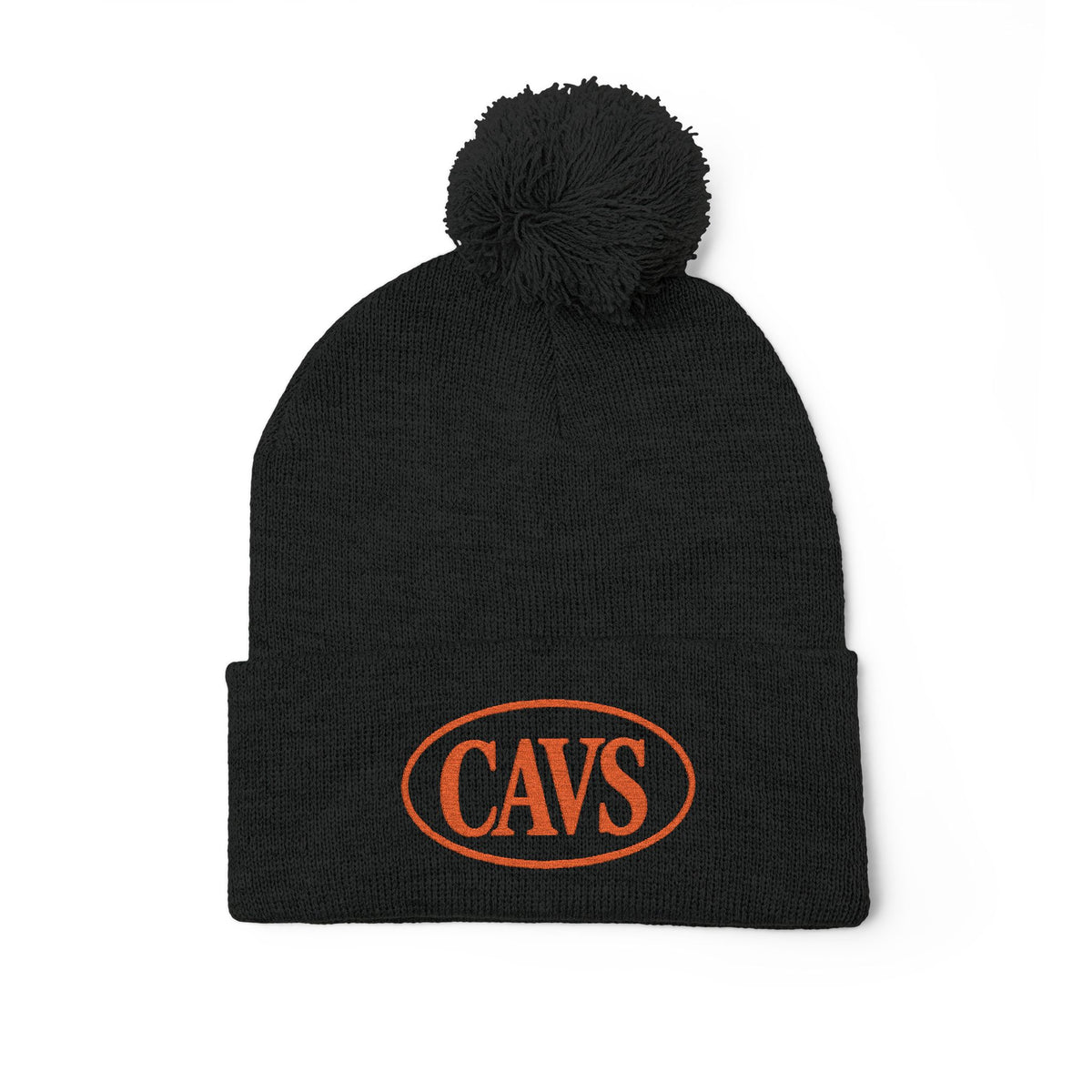 CAVS Embroidered Pom-Pom Knit Cap | Gray Pom Beanie