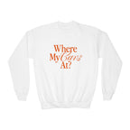 Where My Cavs At? Youth Crewneck Sweatshirt | Gildan