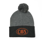 CAVS Embroidered Pom-Pom Knit Cap | Gray Pom Beanie