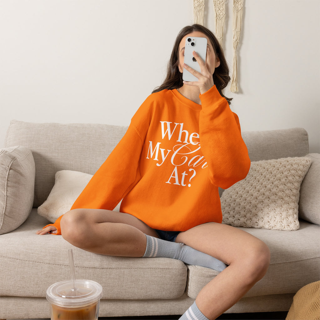 Where My Cavs At? Women's Crewneck Sweatshirt | Gildan 18000