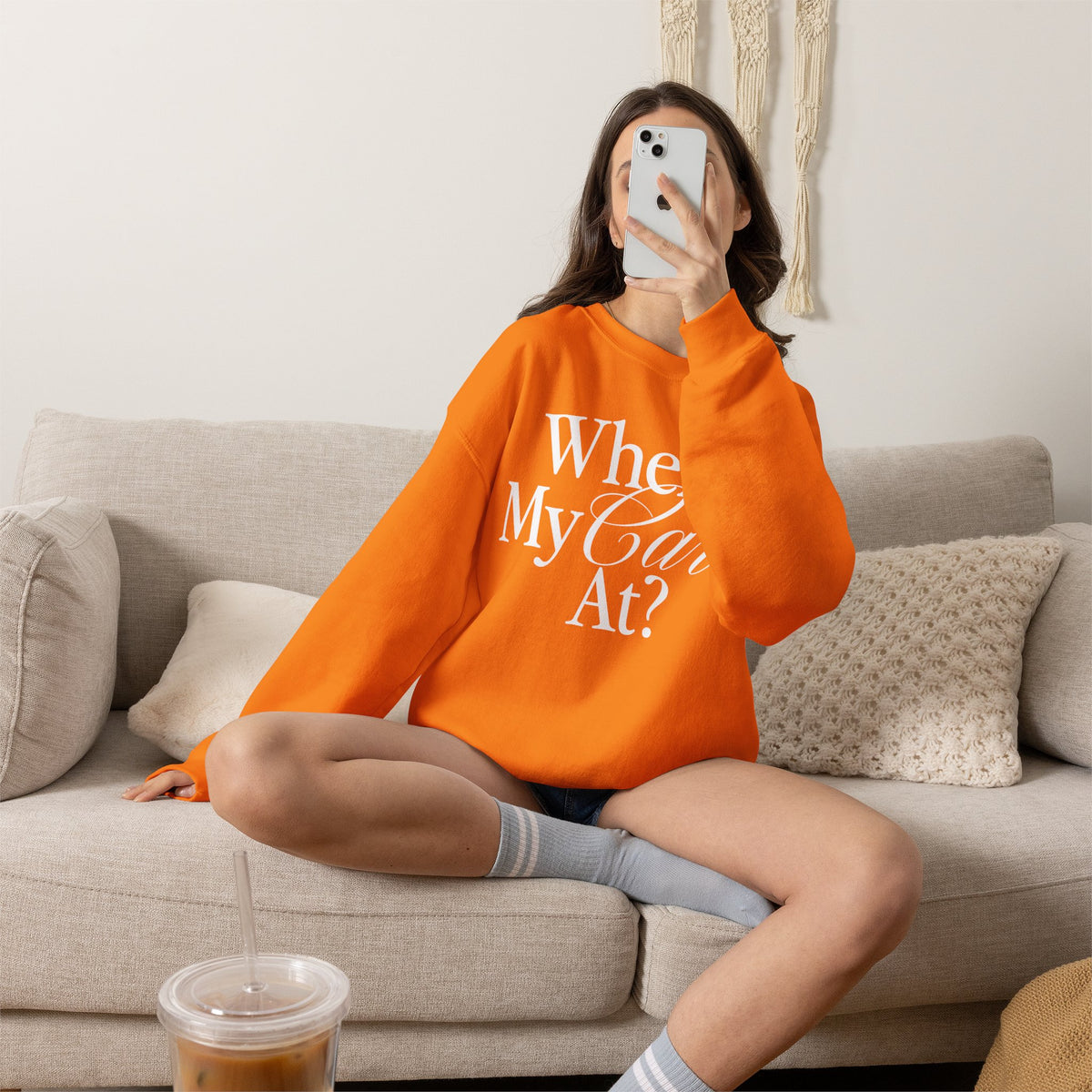 Where My Cavs At? Women's Crewneck Sweatshirt | Gildan 18000