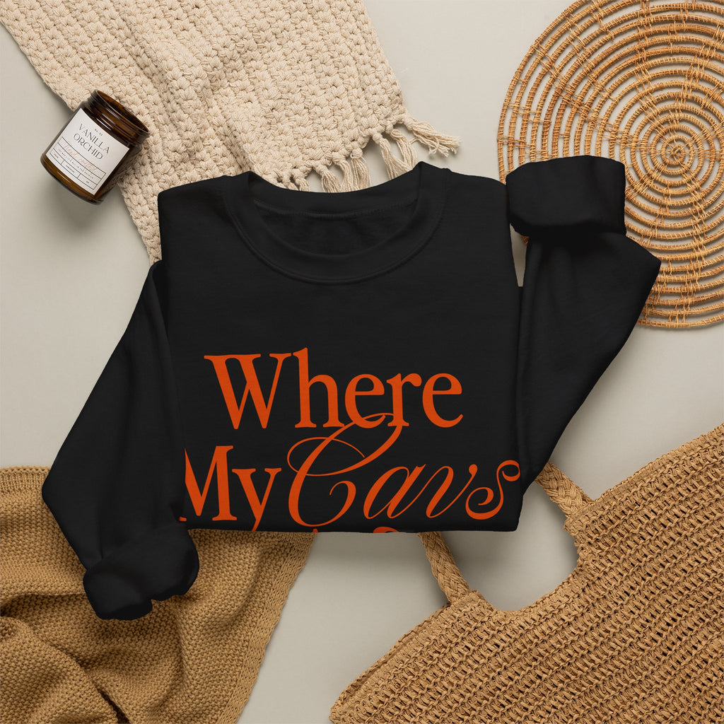 Where My Cavs At? Women's Crewneck Sweatshirt | Gildan 18000