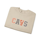 CAVS Women's Plaid Patch Letters Crewneck Sweatshirt | Gildan