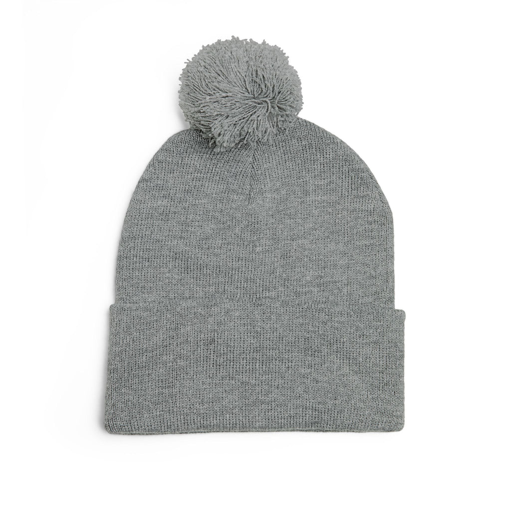 CAVS Embroidered Pom-Pom Knit Cap | Gray Pom Beanie