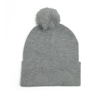 CAVS Embroidered Pom-Pom Knit Cap | Gray Pom Beanie
