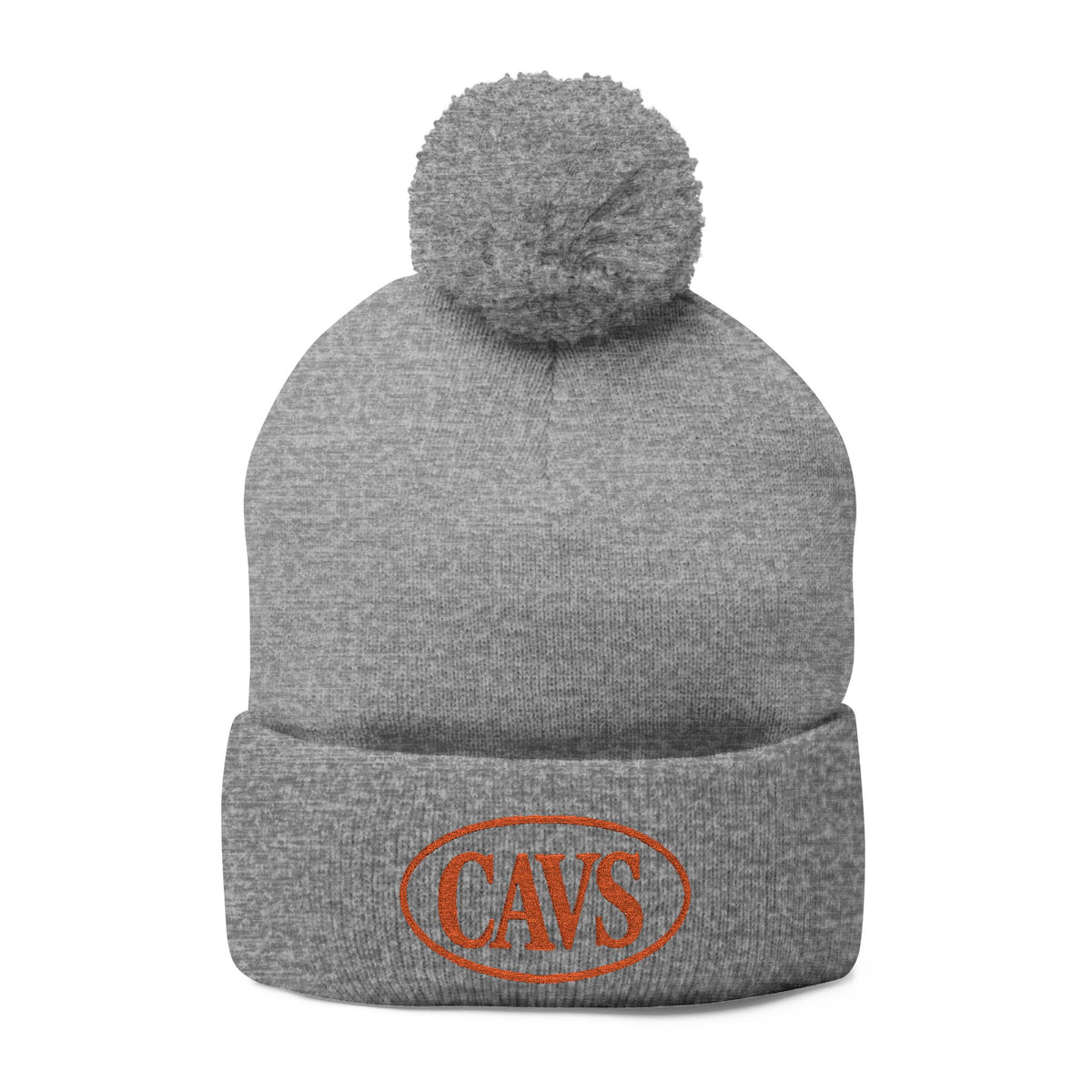 CAVS Embroidered Pom-Pom Knit Cap | Gray Pom Beanie