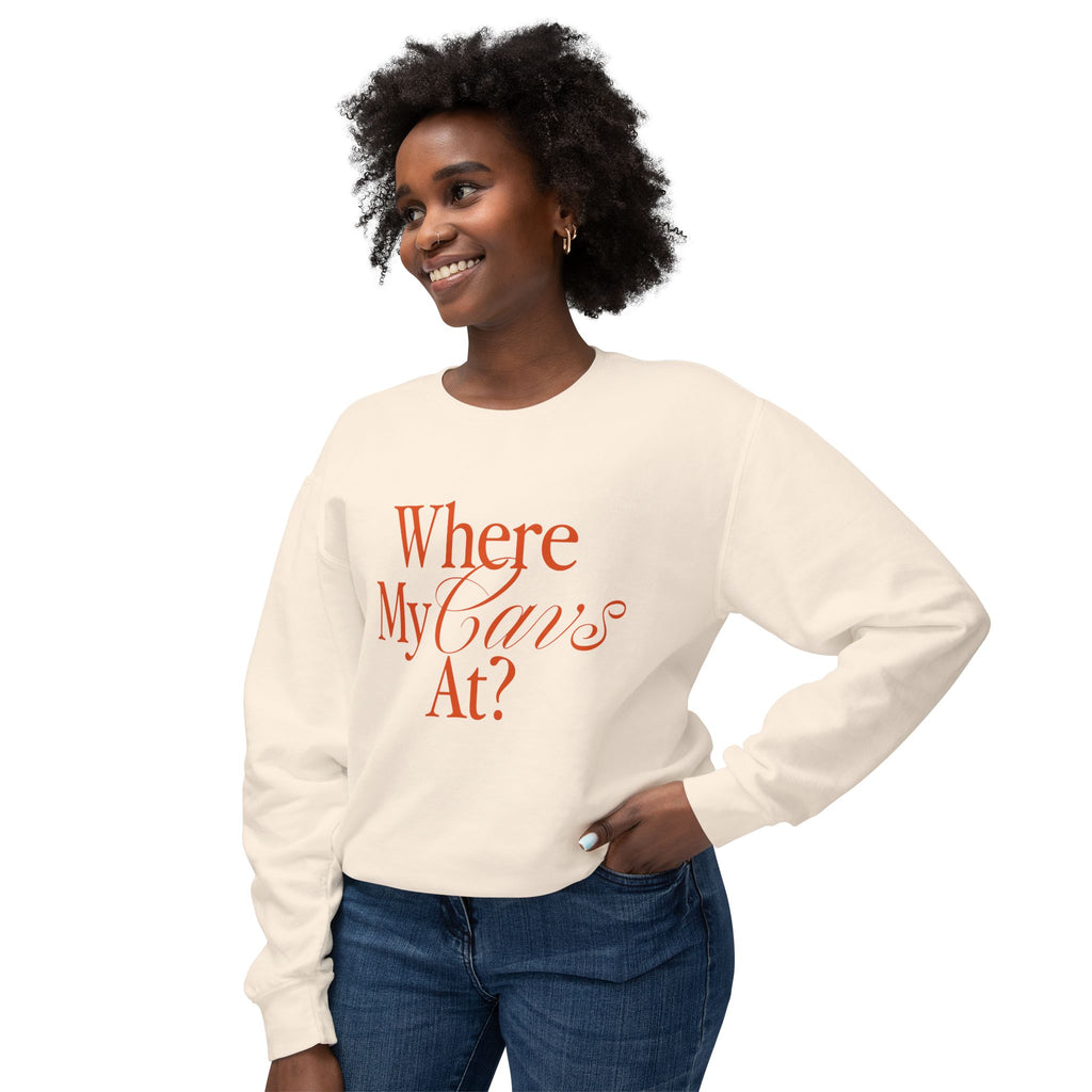 Where My Cavs At? Women's Lightweight Crewneck Sweatshirt | Comfort Colors 1466