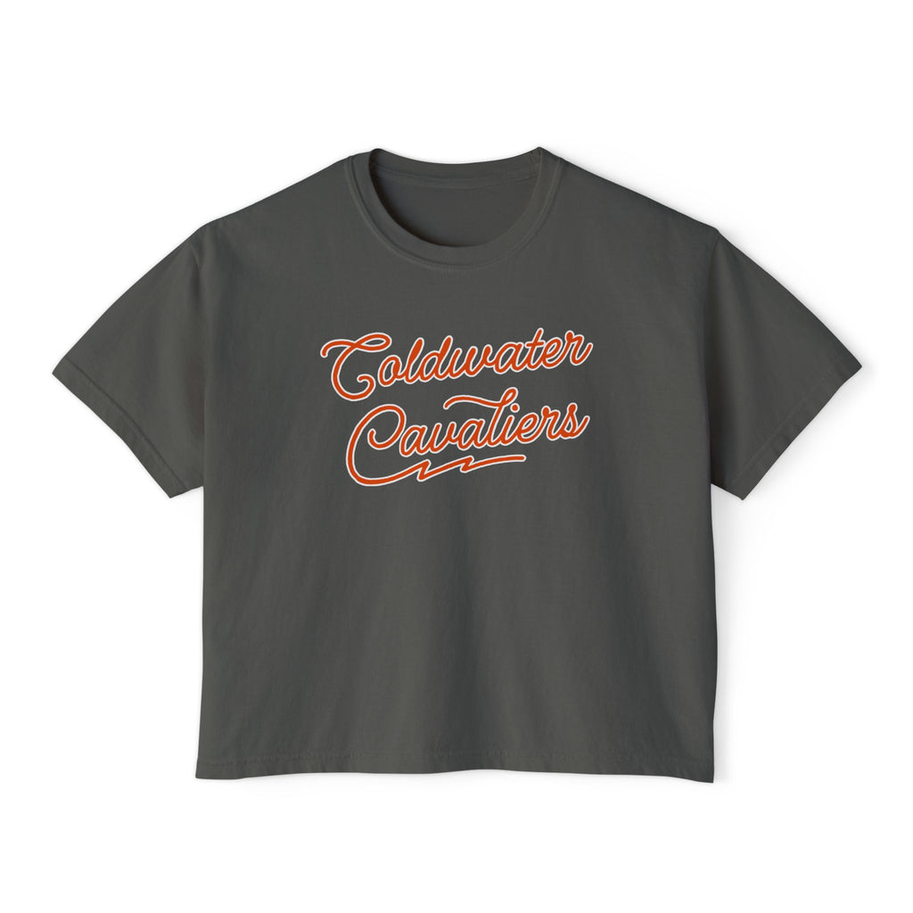 Coldwater Cavaliers Retro Script Women's Boxy T-Shirt | Comfort Colors