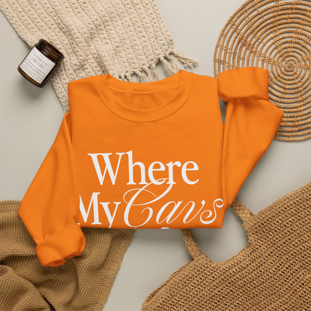 Where My Cavs At? Women's Crewneck Sweatshirt | Gildan 18000