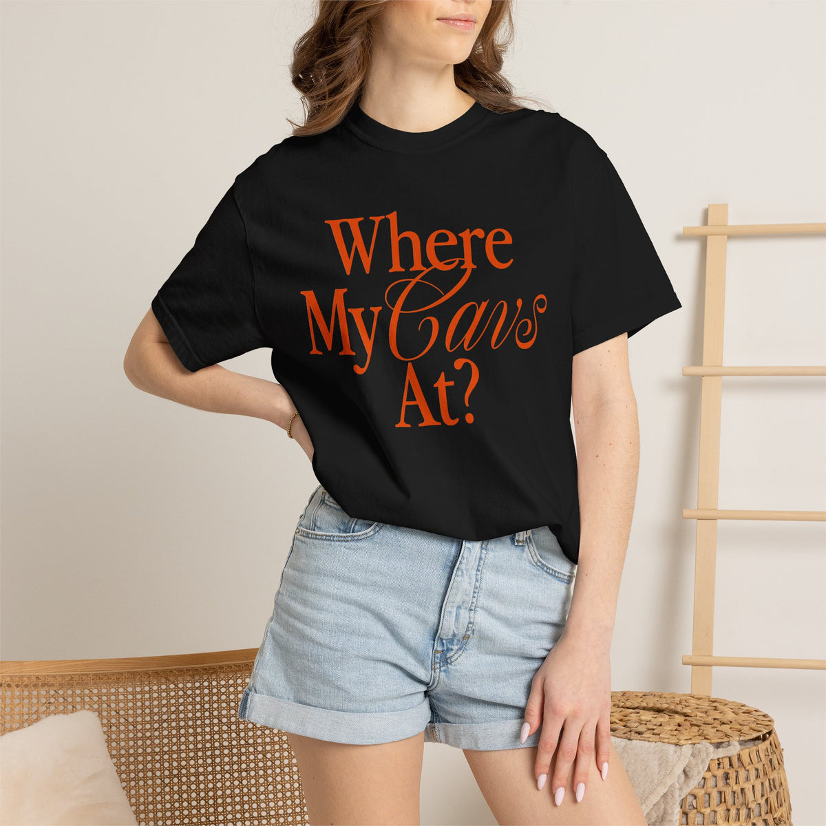 Where My Cavs At? Women's Heavyweight T-Shirt | Comfort Colors 1717