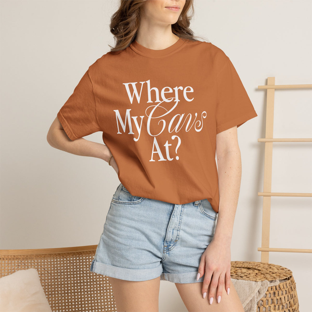 Where My Cavs At? Women's Heavyweight T-Shirt | Comfort Colors 1717